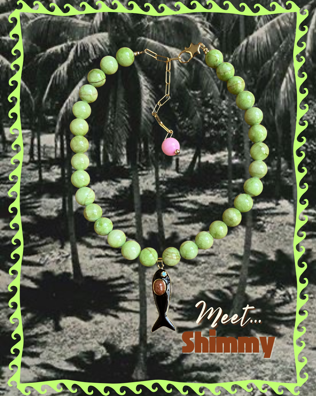 Shimmy necklace  (Green)