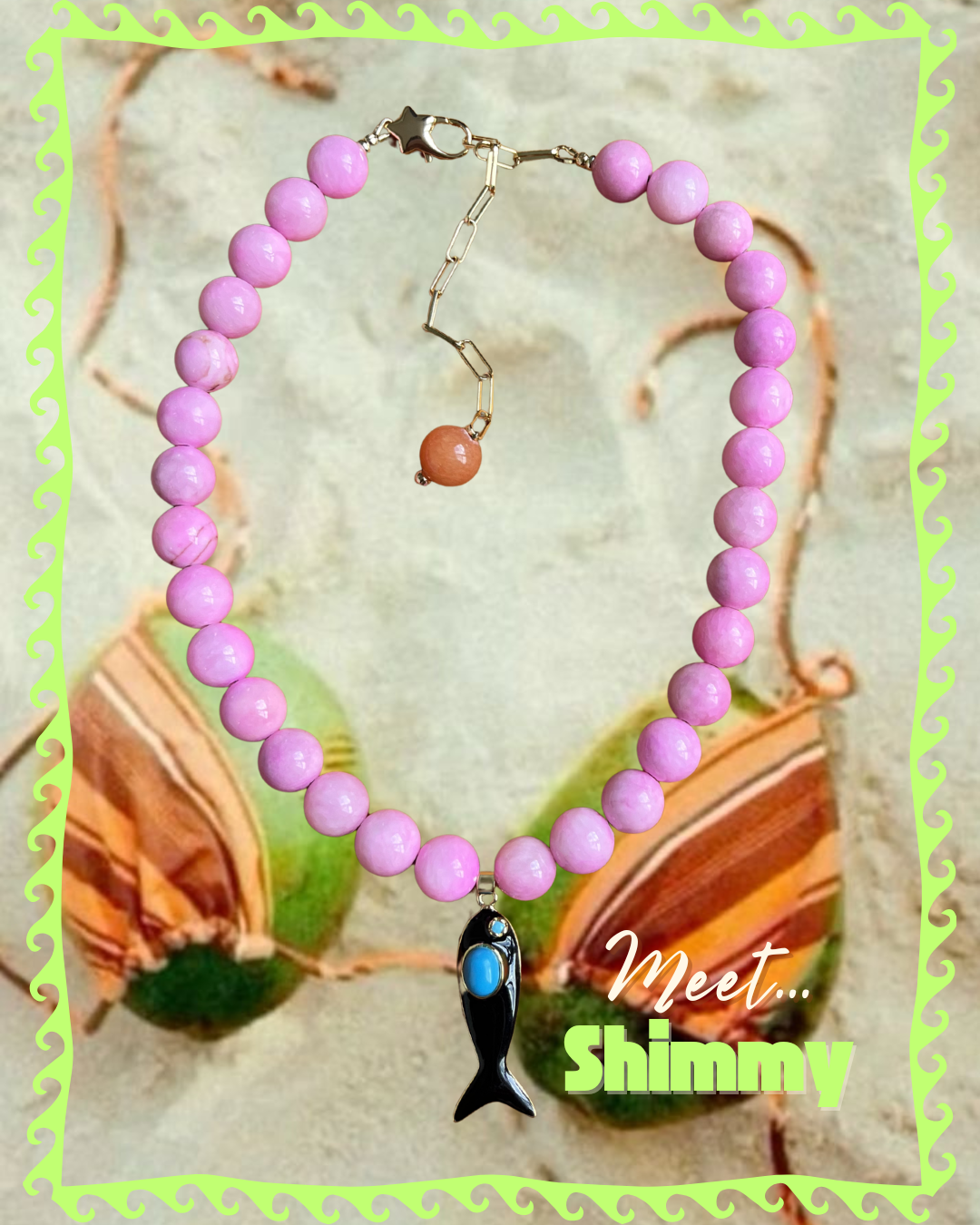 Shimmy necklace  (pink)