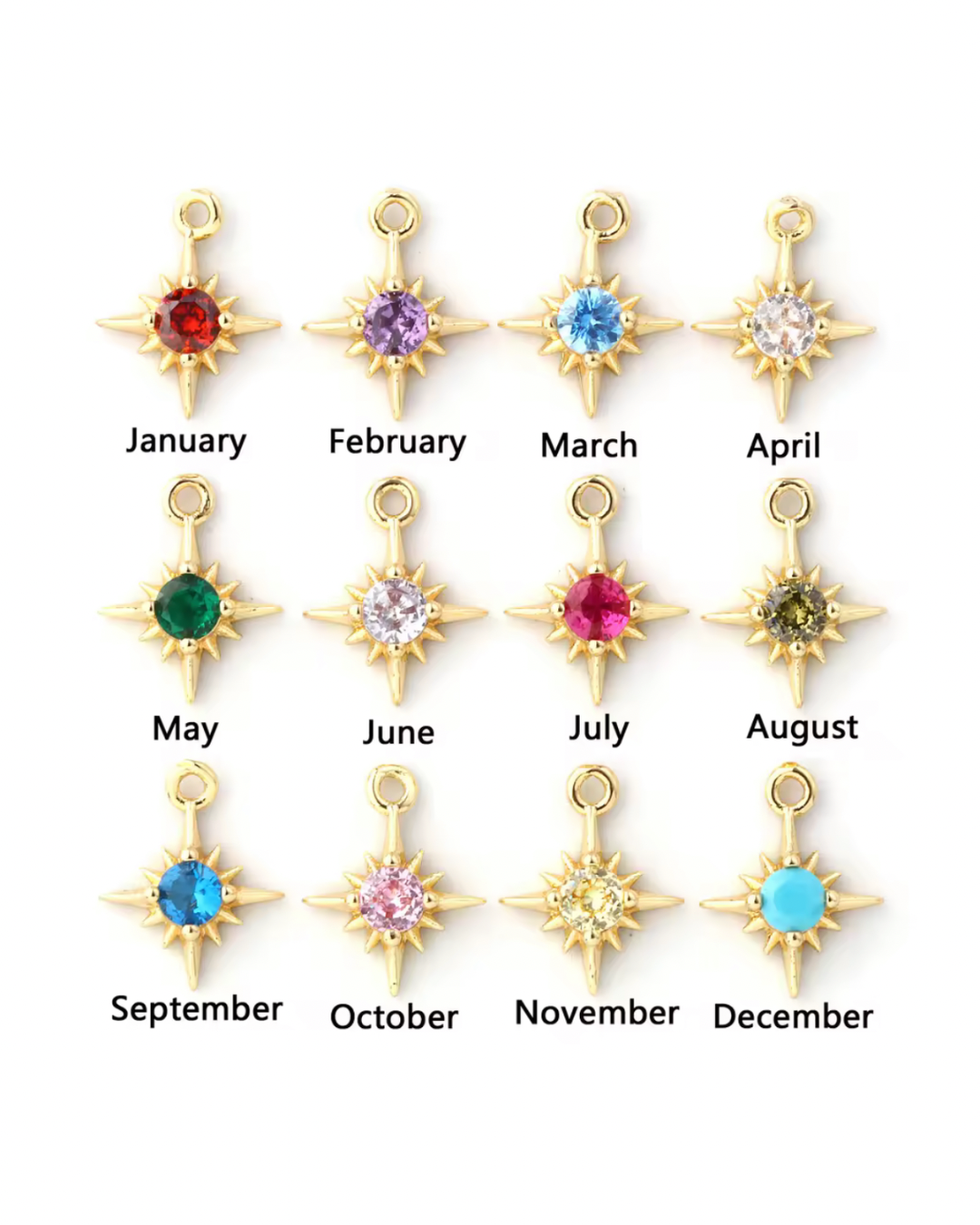 Birthstone charms